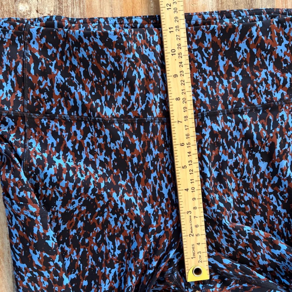 Lululemon Fast and Free 25" Leggings Leopard Camo Blue Brown Multi High Rise 14 - Picture 11 of 12